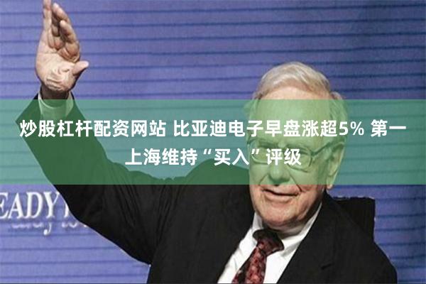   炒股杠杆配资网站 比亚迪电子早盘涨超5% 第一上海维持“买入”评级